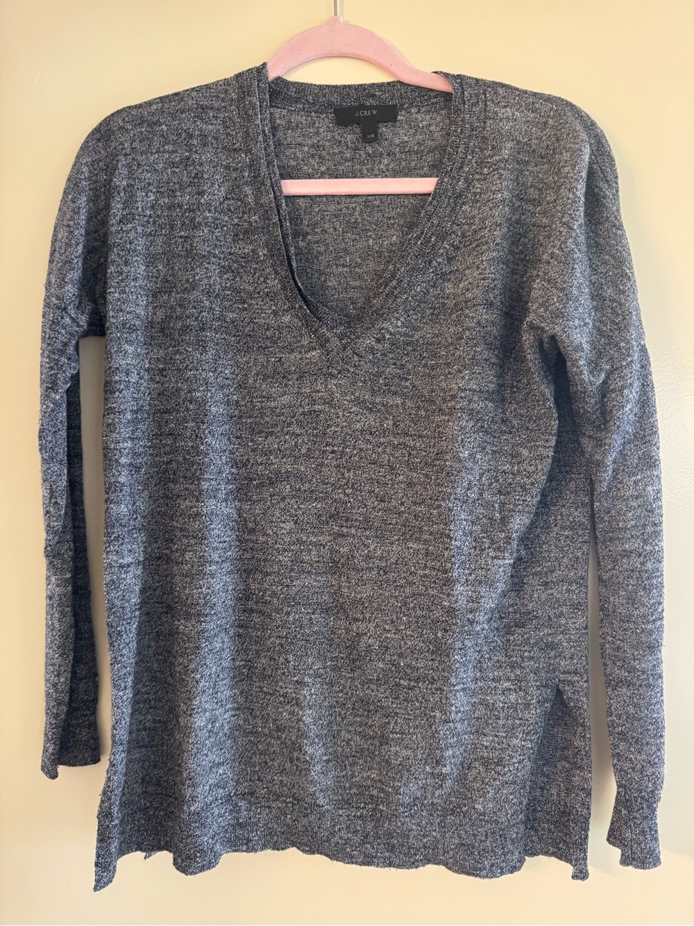 J. Crew Heathered Gray V-Neck Sweater